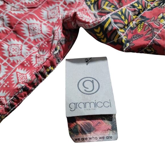 GRAMICCI Jaime Arizona Orange Aztec Printed Cropped Button Up Jacket Womens L - Picture 11 of 16